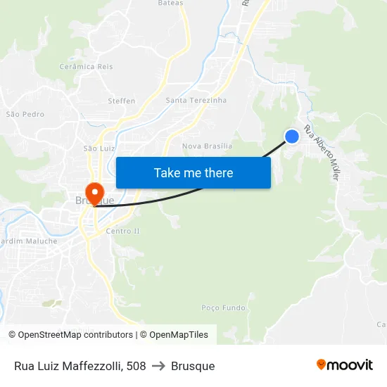Rua Luiz Maffezzolli, 508 to Brusque map
