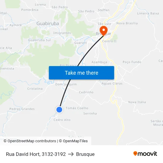 Rua David Hort, 3132-3192 to Brusque map