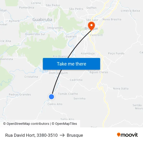 Rua David Hort, 3380-3510 to Brusque map