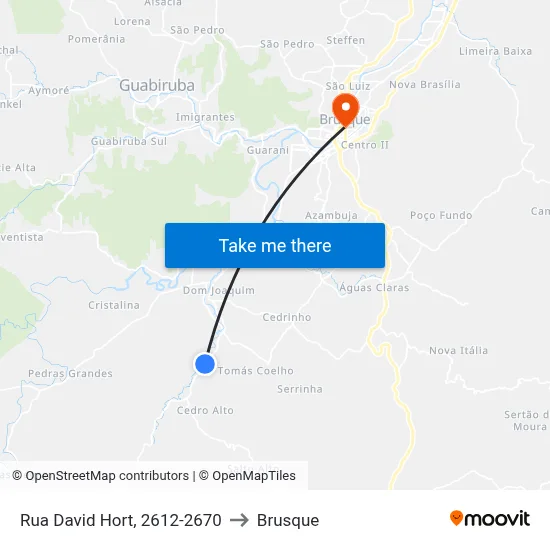 Rua David Hort, 2612-2670 to Brusque map