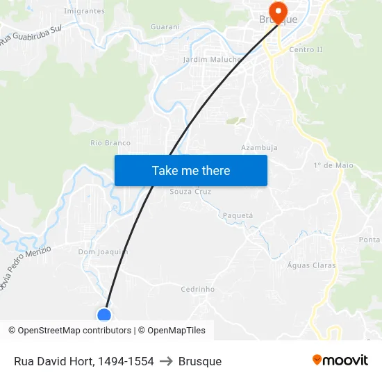 Rua David Hort, 1494-1554 to Brusque map