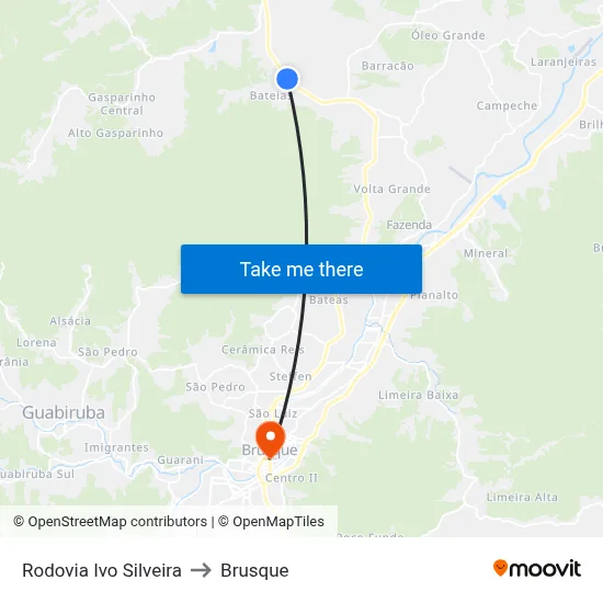Rodovia Ivo Silveira to Brusque map