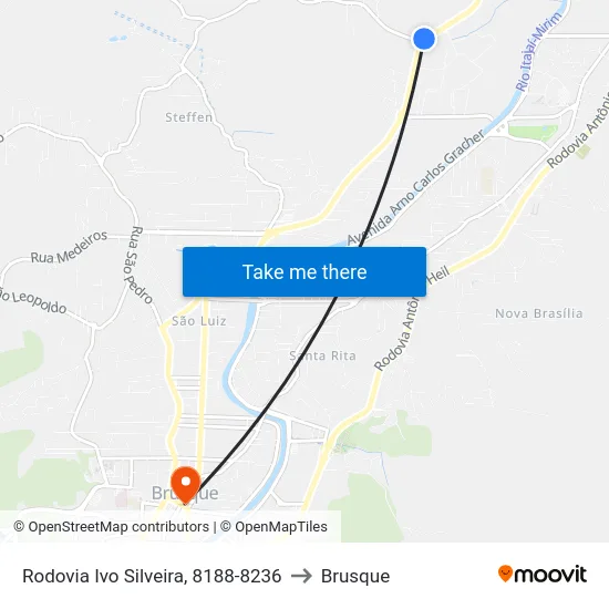 Rodovia Ivo Silveira, 8188-8236 to Brusque map