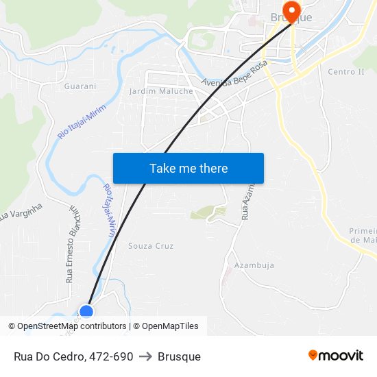 Rua Do Cedro, 472-690 to Brusque map