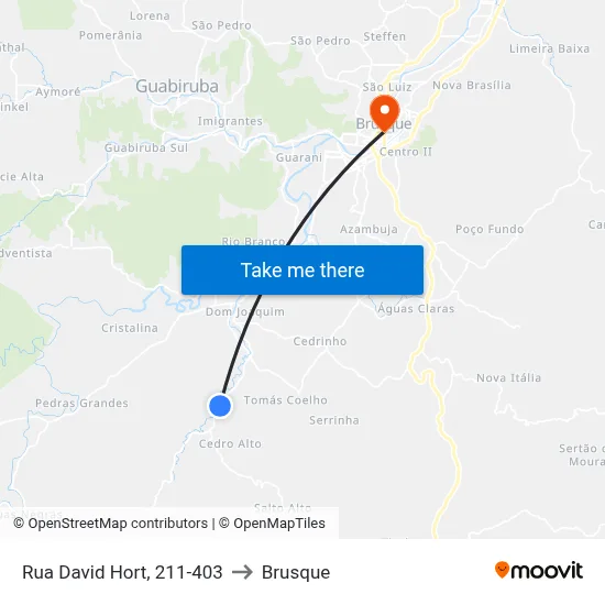 Rua David Hort, 211-403 to Brusque map