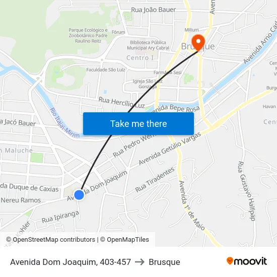 Avenida Dom Joaquim, 403-457 to Brusque map