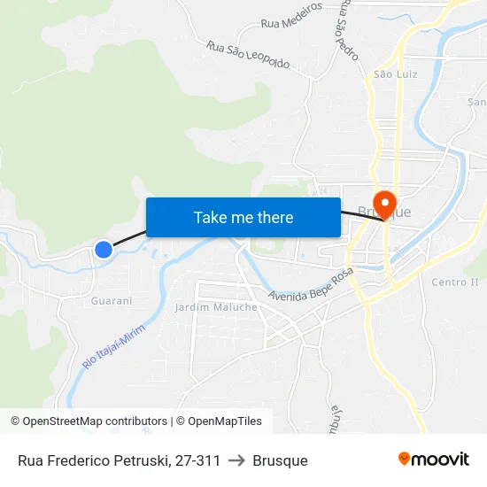 Rua Frederico Petruski, 27-311 to Brusque map