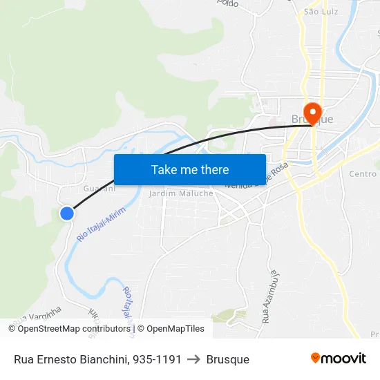 Rua Ernesto Bianchini, 935-1191 to Brusque map