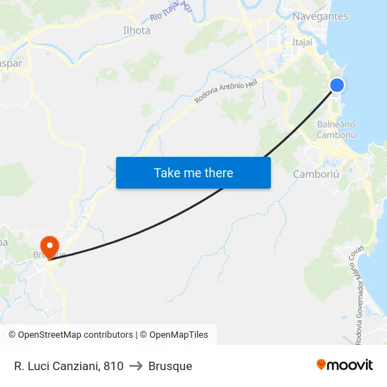 R. Luci Canziani, 810 to Brusque map