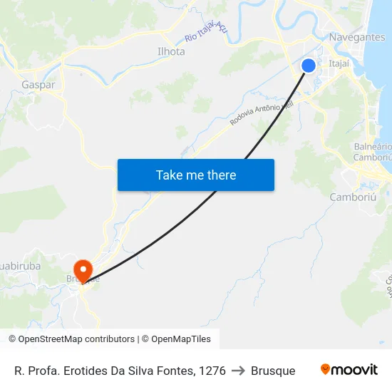 R. Profa. Erotides Da Silva Fontes, 1276 to Brusque map