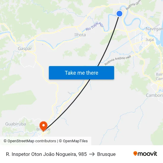 R. Inspetor Oton João Nogueira, 985 to Brusque map