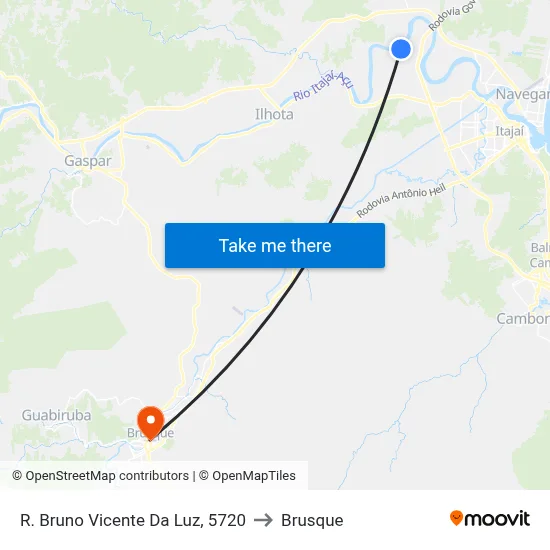 R. Bruno Vicente Da Luz, 5720 to Brusque map