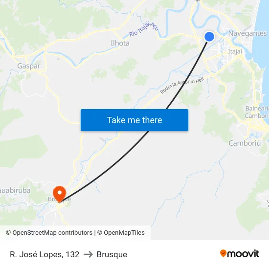 R. José Lopes, 132 to Brusque map