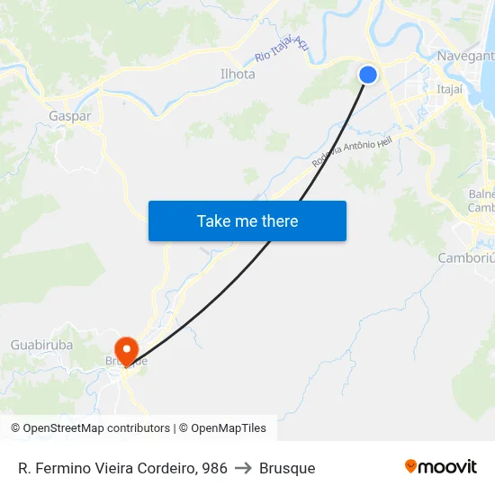 R. Fermino Vieira Cordeiro, 986 to Brusque map