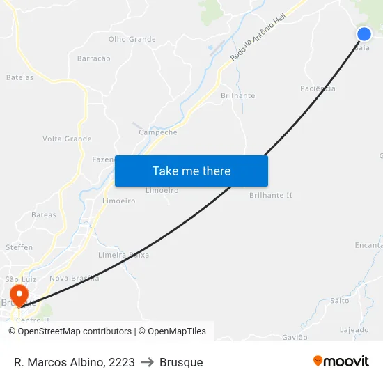 R. Marcos Albino, 2223 to Brusque map