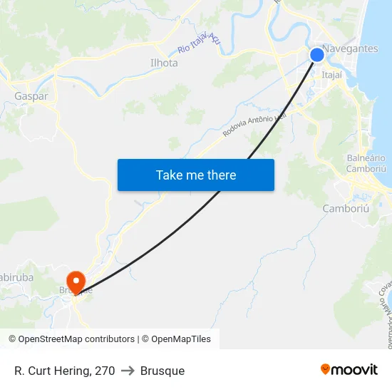 R. Curt Hering, 270 to Brusque map