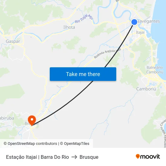 Estação Itajaí | Barra Do Rio to Brusque map