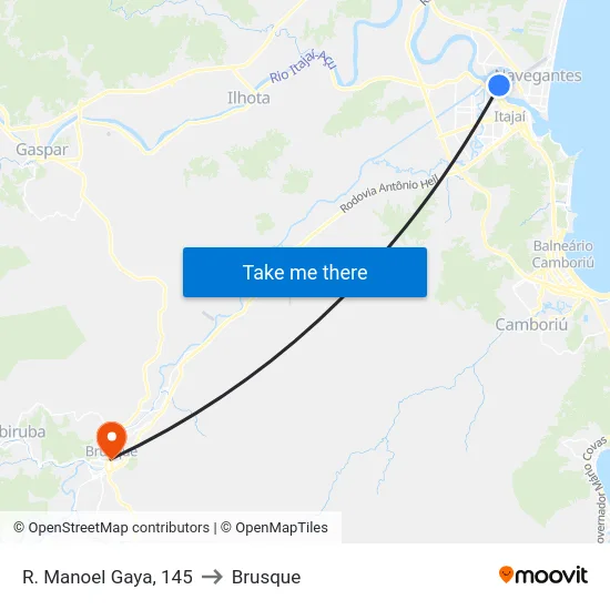 R. Manoel Gaya, 145 to Brusque map