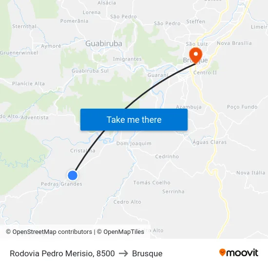 Rodovia Pedro Merisio, 8500 to Brusque map