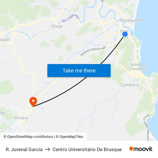R. Juvenal Garcia to Centro Universitário De Brusque map