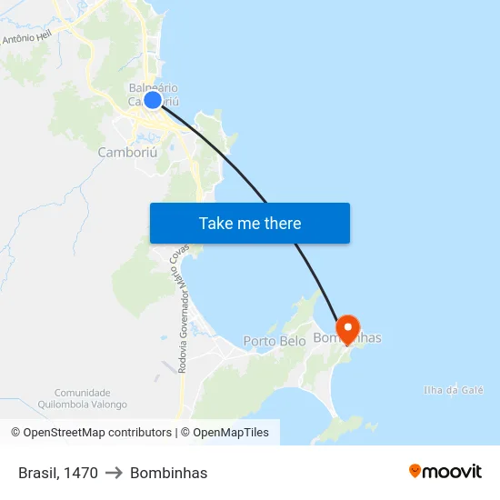 Brasil, 1470 to Bombinhas map