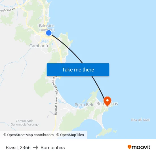 Brasil, 2366 to Bombinhas map