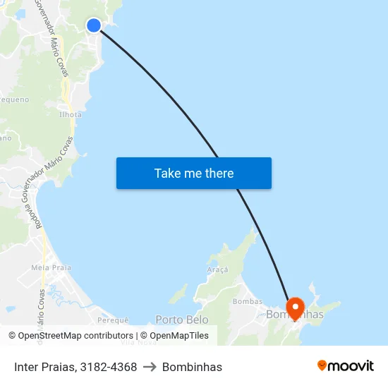 Inter Praias, 3182-4368 to Bombinhas map