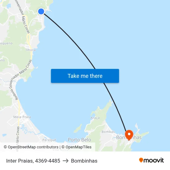 Inter Praias, 4369-4485 to Bombinhas map
