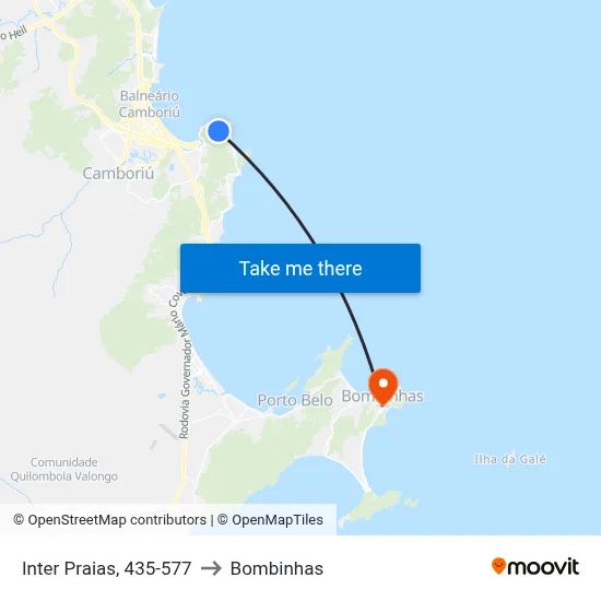 Inter Praias, 435-577 to Bombinhas map