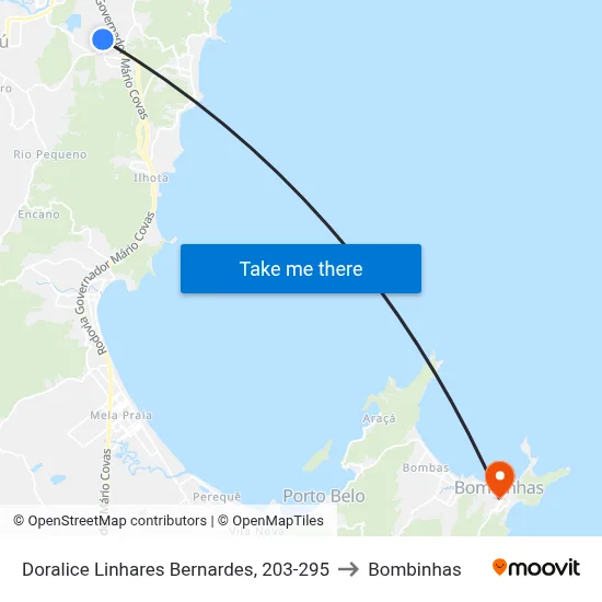 Doralice Linhares Bernardes, 203-295 to Bombinhas map
