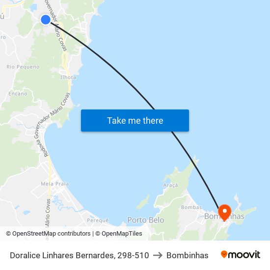 Doralice Linhares Bernardes, 298-510 to Bombinhas map