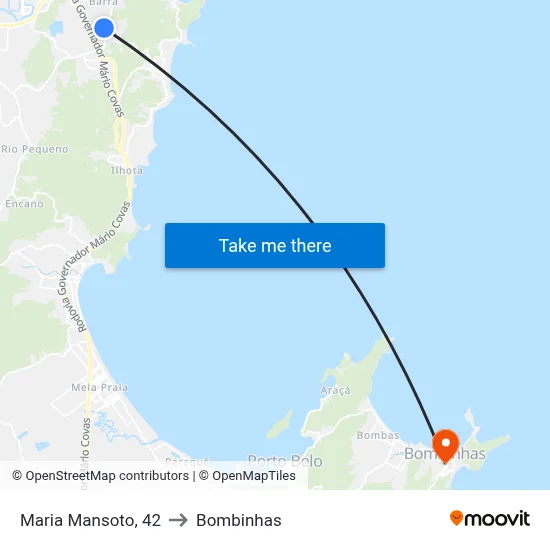 Maria Mansoto, 42 to Bombinhas map