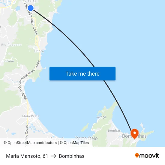 Maria Mansoto, 61 to Bombinhas map