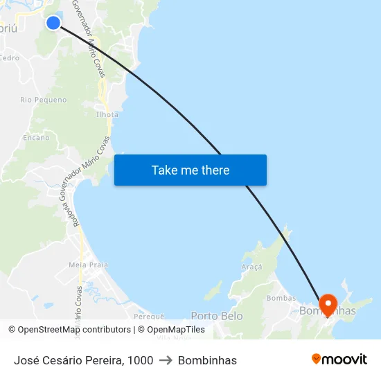 José Cesário Pereira, 1000 to Bombinhas map