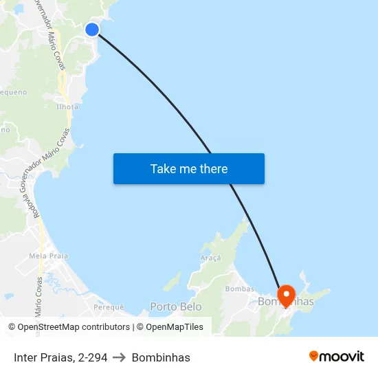 Inter Praias, 2-294 to Bombinhas map