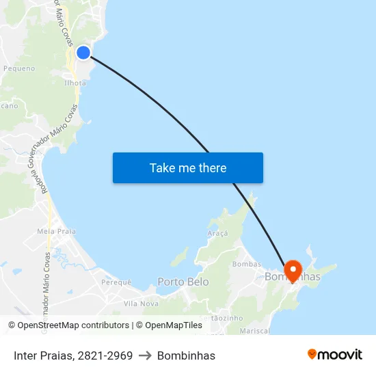 Inter Praias, 2821-2969 to Bombinhas map