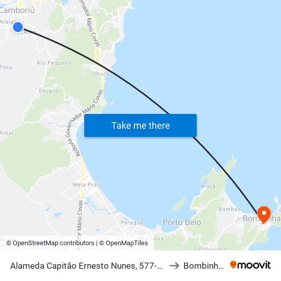 Alameda Capitão Ernesto Nunes, 577-595 to Bombinhas map