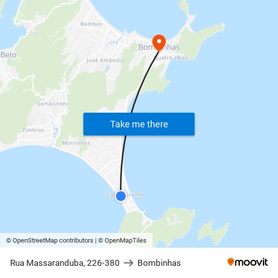 Rua Massaranduba, 226-380 to Bombinhas map
