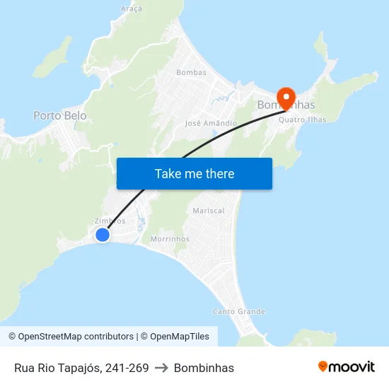 Rua Rio Tapajós, 241-269 to Bombinhas map
