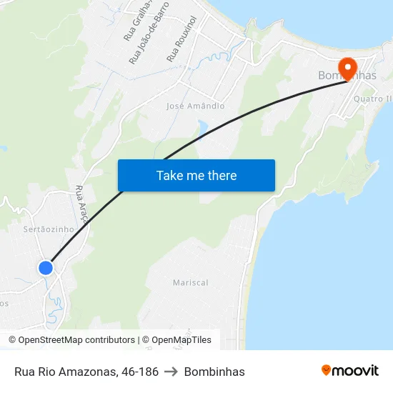 Rua Rio Amazonas, 46-186 to Bombinhas map