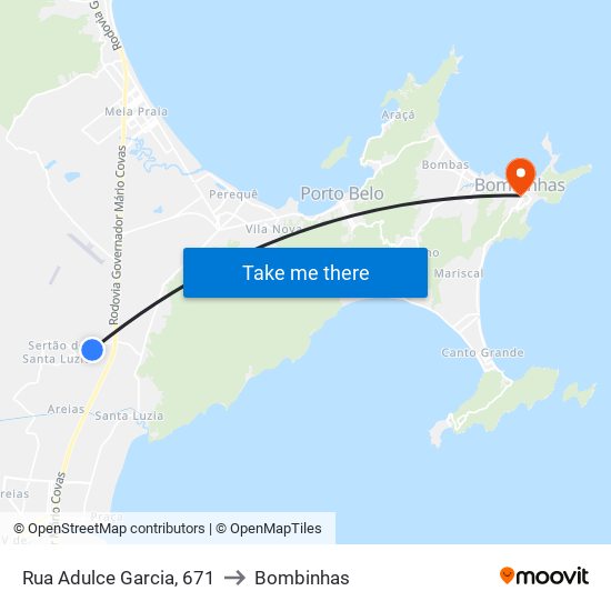 Rua Adulce Garcia, 671 to Bombinhas map