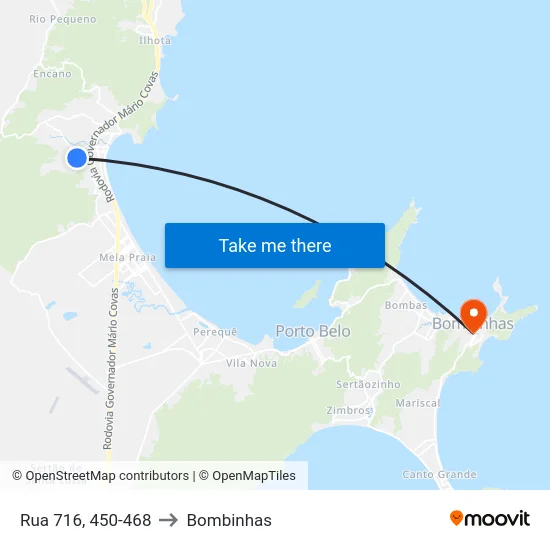 Rua 716, 450-468 to Bombinhas map