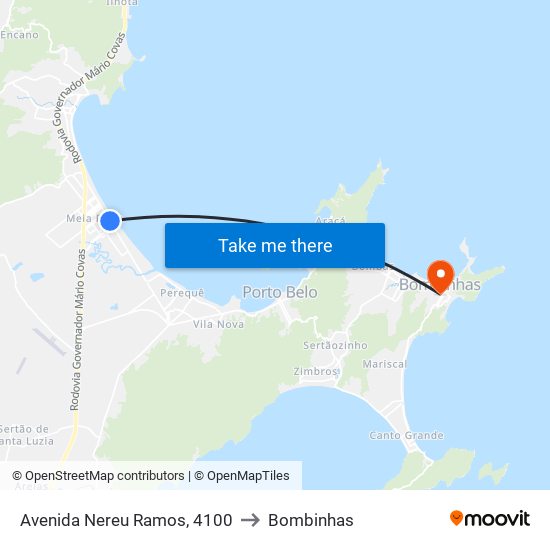 Avenida Nereu Ramos, 4100 to Bombinhas map