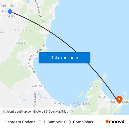Garagem Praiana - Filial Camboriú to Bombinhas map