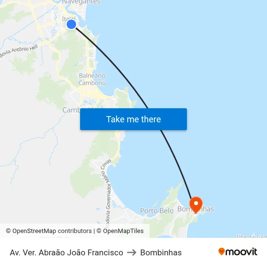 Av. Ver. Abraão João Francisco to Bombinhas map