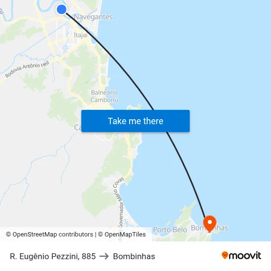 R. Eugênio Pezzini, 885 to Bombinhas map