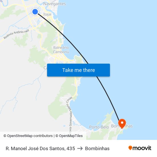 R. Manoel José Dos Santos, 435 to Bombinhas map