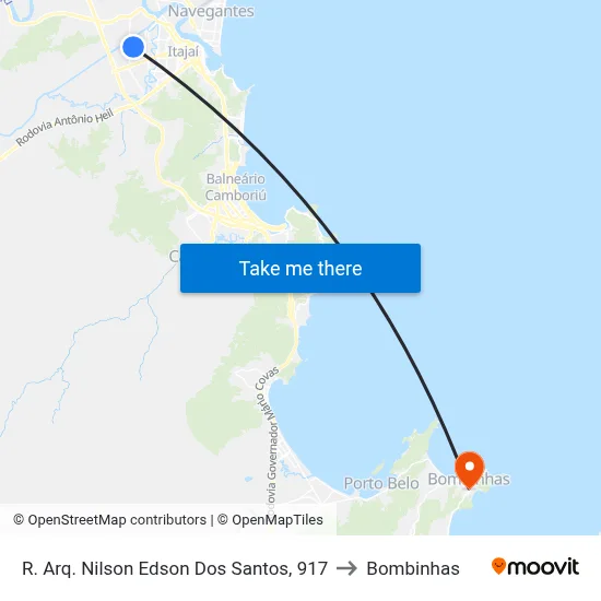 R. Arq. Nilson Edson Dos Santos, 917 to Bombinhas map