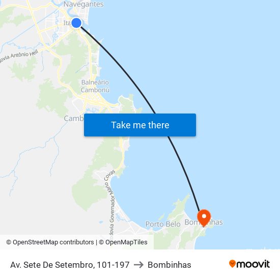 Av. Sete De Setembro, 101-197 to Bombinhas map