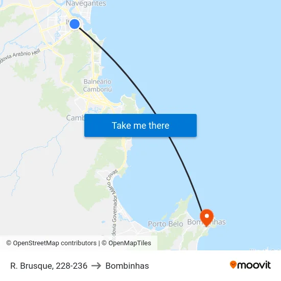 R. Brusque, 228-236 to Bombinhas map